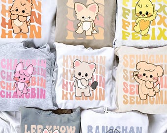 Cute Stray Kids Group Sweatshirt, Stray Kids World Tour 2026 Shirt, Seungmin, Changbin, Hyunjin, Han,I.N, Stray Kids Skzoo Tee, SKZOO Outfit