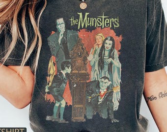The Munsters Halloween Shirt, The Munsters Printed Comfort Colors Shirt, Halloween T-shirt, Horror Movie Tee, Frankenstein Horror Movie Tee