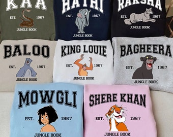 Vintage Disney Dschungelbuch Charaktere Gruppe Shirt, Das Dschungelbuch 1967 Gruppe passende Shirt, Mowgli, Baloo Shirt, BTW Magic Kingdom 2024