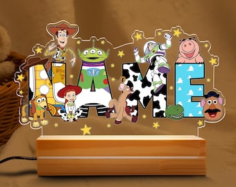 Personalised Toy Story Night Light, Disney Family Toy Story Room Decor, Toy Story Birthday Gift for Kids, WDW Disneyland Friend Gifts