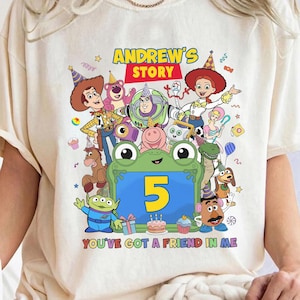 Custom Toy Story 5 Birthday Shirt, Toy Story 5 Party Outfits, Woody Buzz Lightyear Tee, Personalized Birthday Boy Tee, Magical Kingdom Shirt