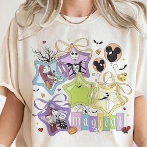 Retro Jack and Sally Shirt, Magical Halloween Disney Tee, Oogie Boogie Zero T-shirt, Spooky Vibes Sweatshirt,Nightmare Before Christmas Gift image 1