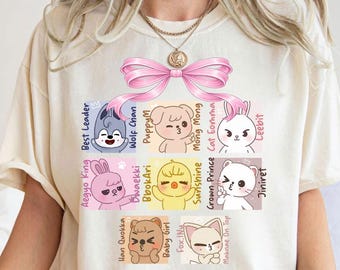 Stray Kids Skzoo Shirt, Kpop Straykids Merchandise, Straykids Concert Outfit Tee, Wolf Chan Leebit Dwaekki Jiniret Han Fox, SKZOO Worldtour