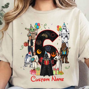 Custom Star Wars Birthday Shirt, Star Wars Birthday Boy Girl, Personalized Star Wars Party Tee, Disney Birthday Gift, Galaxy Birthday Outfit