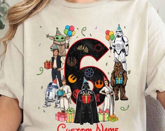 Custom Star Wars Birthday Shirt, Star Wars Birthday Boy Girl, Personalized Star Wars Party Tee, Disney Birthday Gift, Galaxy Birthday Outfit