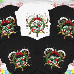 Camisetas navideñas personalizadas de Disney Cruise Line, Merry Very Time Cruise, camiseta navideña de Mickey y sus amigos, camiseta de Disney Family Cruise 2025