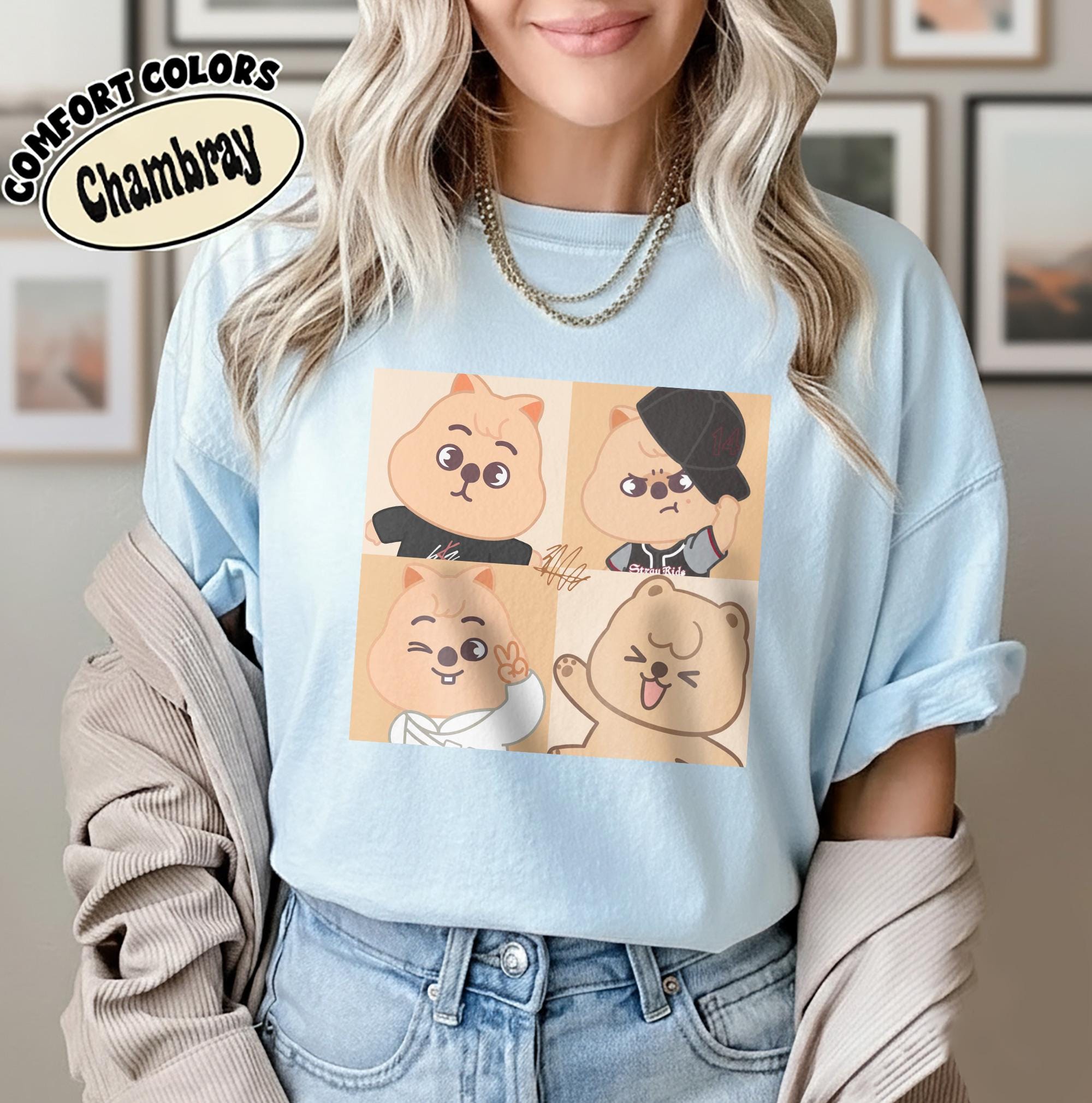 Cute Stray Kids Skzoo Shirt, SKZOO Worldtour,wolf Chan Leebit