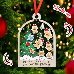 Personalized Gingerbread With Hat Family Christmas Ornament, Custom Family Name Christmas Ornament, Christmas Tree Decoration,Christmas Gift