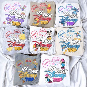 Custom My First Disney Trip Shirt, Disney Trip 2026 Shirt, Family Matching Tee, Personalized Disney World Disneyland Hoodie, Disney Vacation bild 1