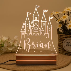Personalized Princess Castle Night Light, Custom LED Lamp for Kids, Perfect Gift for Princess Lovers, Home Decor, Birthday Gift for Her