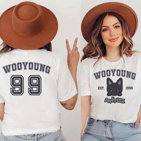 Custom Cute Ateez Members Aniteez 2 Sides T-shirt, Ateez the World