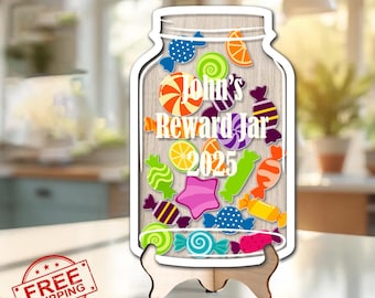 Custom Candy Reward Jar, Personalized Gift For Teacher, Custom Name Reward For Kids, Colorful Classroom Decor, Back to School 2025 Gift