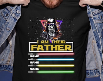 Personalisierte Ich bin ihr Vater Shirt, Vatertag, Disney Star Wars Vater Pullover, Lichtschwerter, Darth Vader Hoodie, Star Wars Dad Tee