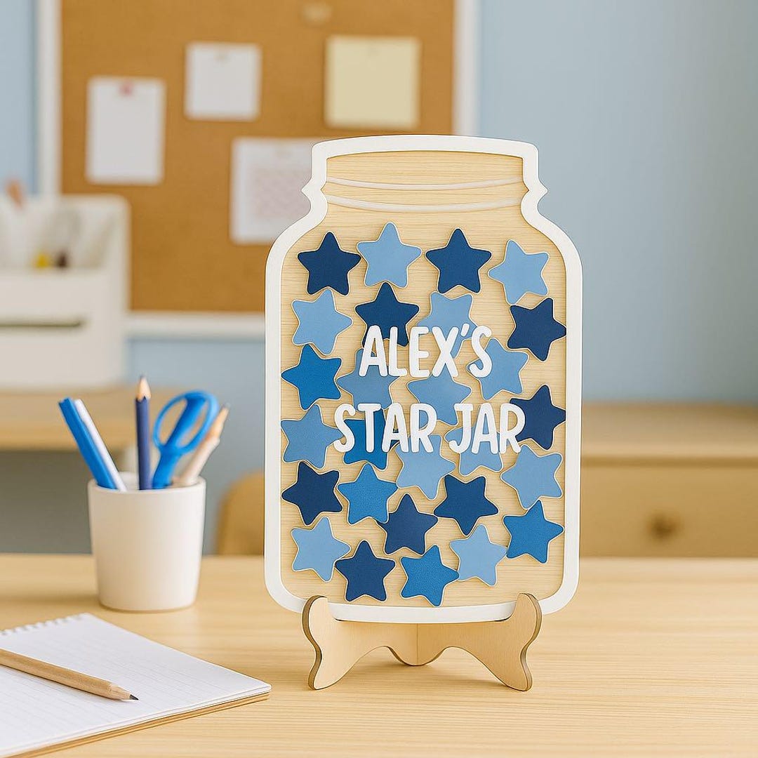 Custom Star Jar With Tokens, Personalized Reward Jar, Back to School ...