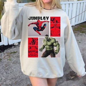 Gloednieuw T-shirt, shirt Spider-Man Hulk, superheld, vintage stripboek T-shirt, Marvel fan cadeau, Retro Avengers, Peter Parker Bruce Banner afbeelding 3