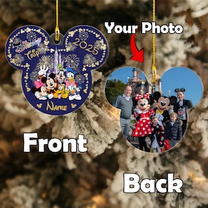 Personalized Disney Family Trip 2025 Ornament, Disney Photo Ornament, Custom Disneyworld Ornament, Custom Disney Vacation Photo Ornament,