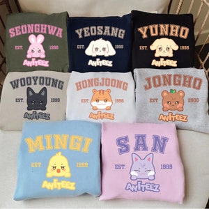 Cute Ateez Members Aniteez Sweatshirt, Ateez The World Ep.Fin Will Album Shirt, ATEEZ World Tour 2025 Kpop Tee, Ateez Hongjoong, Mingi,San
