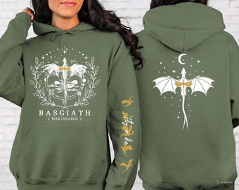 Basgiath War College 2-Sided Sweatshirt, Dragon Rider Hoodie Shirt, Fourth Wing Comfort colors, Rebecca Yoros, Violet Sorrengail, Bookish