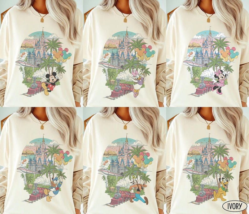 Vintage Disney Family Vacation Shirt, Retro Mickey Minnie Donald Daisy Goofy Pluto Tee, Disney Trip Shirt, Disneyland World Comfort Colors 画像 1