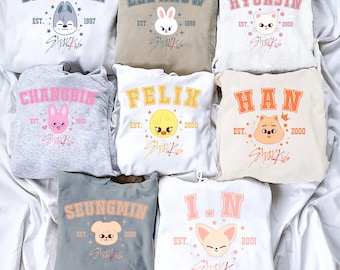 Valentine Stray Kids Member Group Hoodie, SKZOO Characters Tee