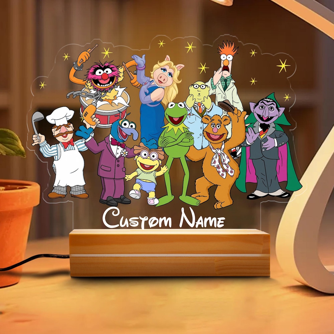 Mapet Show Characters Personalized Muppets Night Light, Custom Name Kermit Miss Piggy Led ...