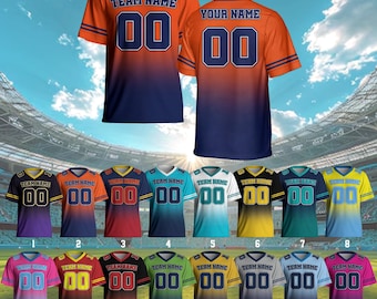 Maglia da football personalizzata con nome e numero della squadra per adulti e bambini, abbigliamento per il giorno della partita per i tifosi di football americano, maglia da football personalizzata
