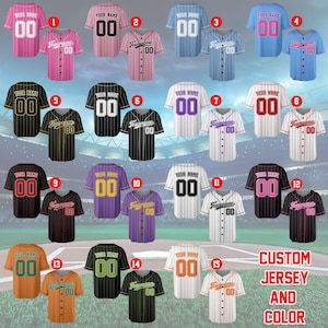 Custom Team Name Number Baseball Jersey Pinstripe, Personalized Pinstripe Jersey, Custom Baseball Jersey for Men Women Youth Kid