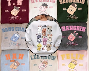 Stray Kids Member 2 Side Shirt, Stay Kpop Tee, Stray Kids World Tour 2026 Shirt, Wolf Chan Leebit Dwaekki Jiniret Han, Stray Kids Group Tee