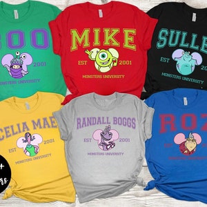 Camiseta de Disney Monsters, camiseta de Monsters University, camiseta de Sulley Mike Boo Roz Randall Celia, camiseta a juego de Disneyworld, camiseta de la familia Monsters
