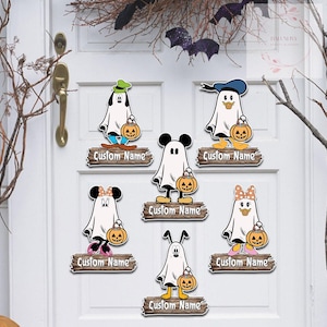 Personalized All Characters Disney Ghost Halloween Cruise Magnet, Disney Cruise Line Halloween Magnet, Family Cruise Ship Stateroom Door