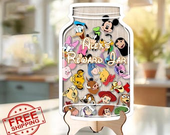 Personalized Disney Mickey and Friends Tokens Reward Jar, Reward Jar For Classroom Behavior, Colorful Classroom, Back To School 2025 Gift