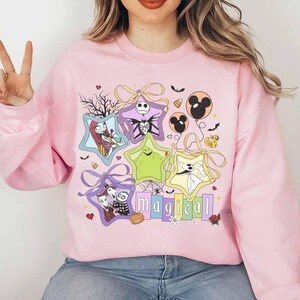 Retro Jack and Sally Shirt, Magical Halloween Disney Tee, Oogie Boogie Zero T-shirt, Spooky Vibes Sweatshirt,Nightmare Before Christmas Gift image 4