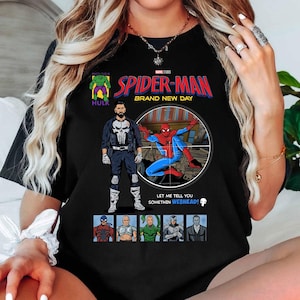 Spider-Man Brand New Day Shirt, Vintage 90s Bootleg Graphic Tee, Funny Marvel Meme T-Shirt, Retro Punisher Unisex Clothing Gift, Marvel Team image 2