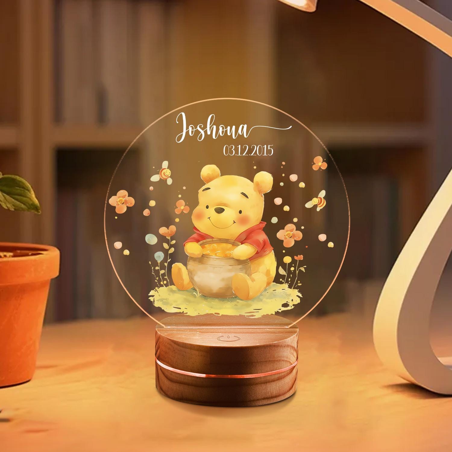 Discover Custom Night Light Cute Mouse, Animals Plaque Lamp, Baby LED Lights, Light Up Sign for Kids, Bedside Lamp, Baptism Gifts, Nursery Decor