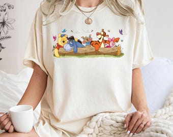 Camiseta vintage de Winnie the Pooh y sus amigos, colores cómodos, camiseta del oso Pooh, camiseta de Disney Pooh, camiseta de viaje a Disneyland 2025, camisetas de Disneyworld