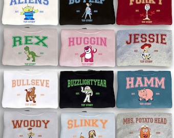 Disney Toy Story Alle Charaktere Comfort Farben Shirt, Disney Toy Story Gruppe Shirt, Woody, Buzz Lightjahre, Disney Familie Passende Shirts