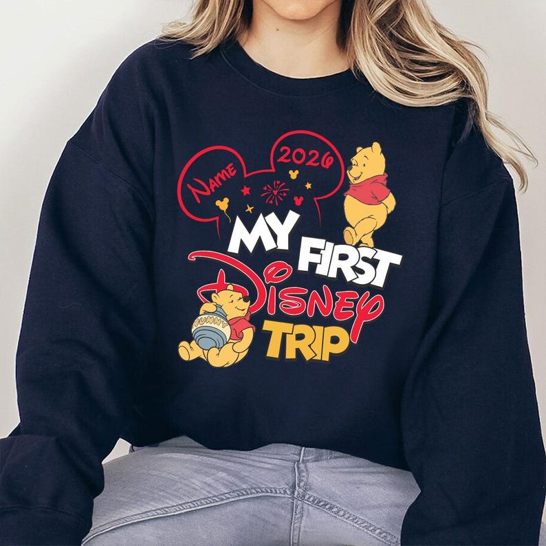 Custom My First Disney Trip Shirt, Disney Trip 2026 Shirt, Family Matching Tee, Personalized Disney World Disneyland Hoodie, Disney Vacation bild 9