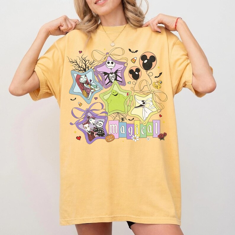 Retro Jack and Sally Shirt, Magical Halloween Disney Tee, Oogie Boogie Zero T-shirt, Spooky Vibes Sweatshirt,Nightmare Before Christmas Gift image 10