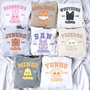 Cute Ateez Members Aniteez Sweatshirt, Ateez The World Ep.Fin Will Album Shirt, Ateez Hongjoong, Mingi,San, ATEEZ World Tour 2024 Kpop Shirt