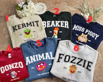 Vintage Disney Die Muppets zeigen Charaktere Gruppe Benutzerdefiniertes Sweatshirt, Magic Kingdom BTW Unisex T-Shirt Familie Geburtstagsgeschenk Hilfe Kleinkind-T-Shirt