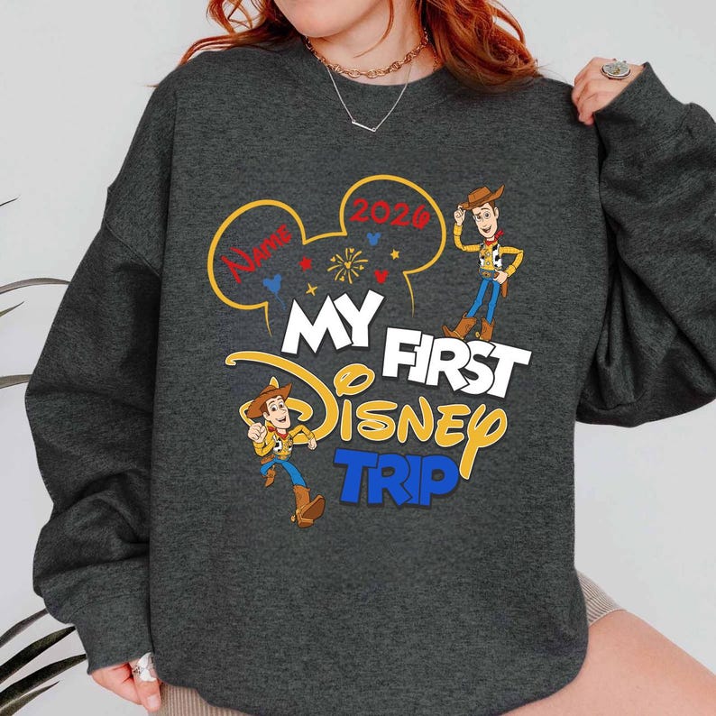 Custom My First Disney Trip Shirt, Disney Trip 2026 Shirt, Family Matching Tee, Personalized Disney World Disneyland Hoodie, Disney Vacation bild 8