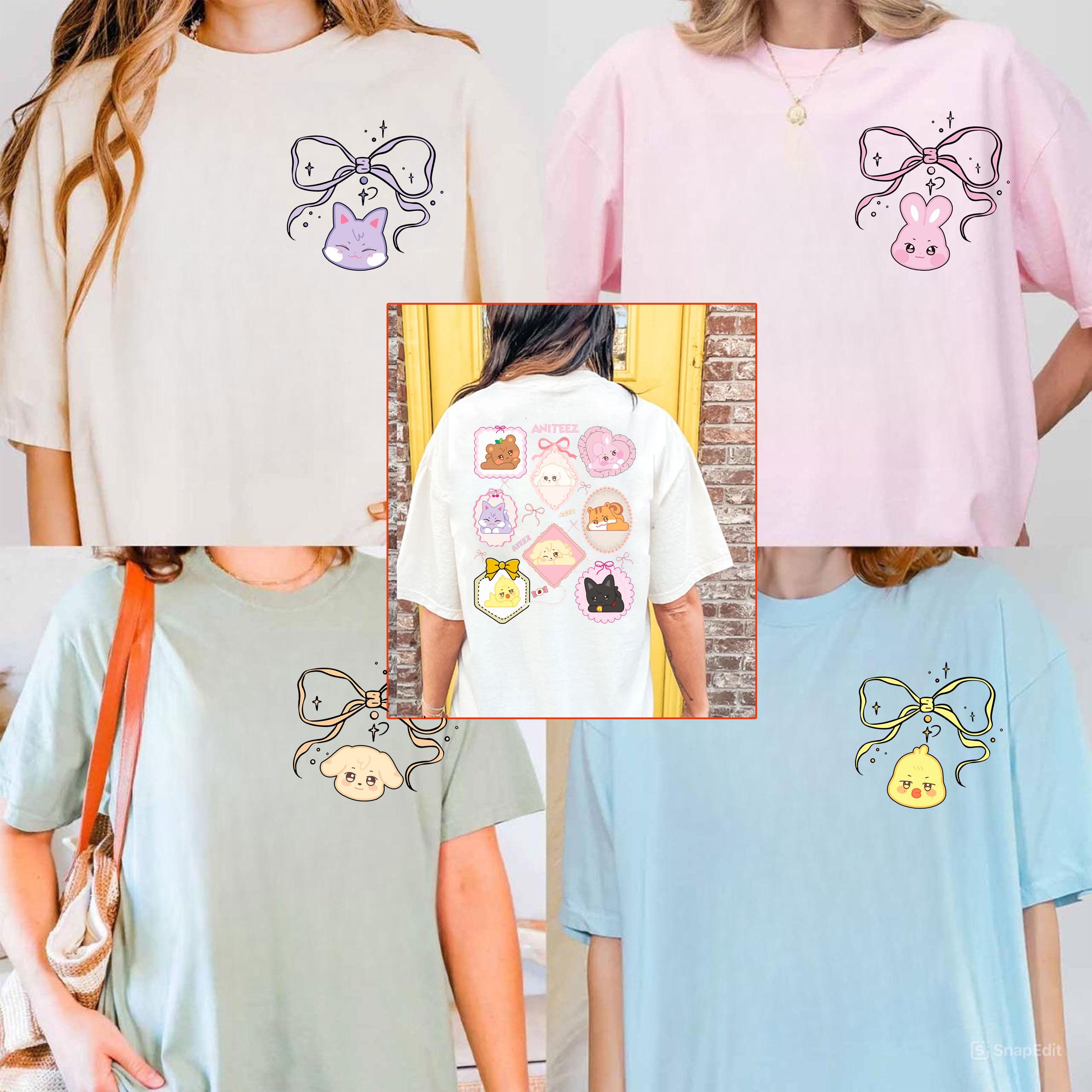 ATEEZ Aniteez Character Shirt, Kpop Fan Gift, Cute Anime Animal