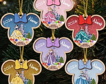 Holiday Sale! Disney Princess Christmas Ornament Set of 6 - Etsy