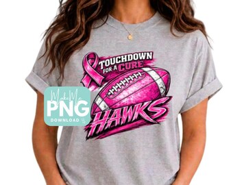 Hawks Football Touchdown for a Cure PNG | Breast Cancer Awareness (Digital Download)