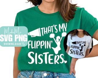 Cheer Sisters SVG | Flippin' Sisters, Cheerleading Design (Digital Download)