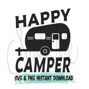 SVG de camping / SVG de campista feliz / SVG de campista / Descarga digital divertida de camping / SVG con temática de camping