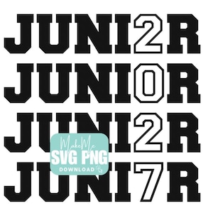 Junior PNG | Junior SVG | Class of 2027 Digital Download | White and Black png | DTF | Cricut | Back to School
