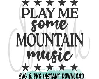 SVG-Datei für Country-Musik-Liebhaber | PNG-Datei mit Bergmusik | SVG-Datei für Country-Mädchen | Digitaler Download für Bergmädchen | SVG-Datei für Country-Musik
