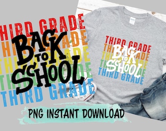 Tercer grado png / Maestro png / Descarga digital de regreso a clases / Camiseta del primer día de clases png / Aula png / 3er grado png