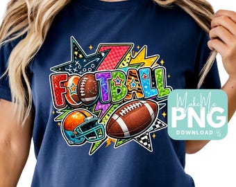 Retro Football PNG | Playbook | Football DTF Files (Digital Download)